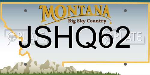 JSHQ62 Montana License Plate