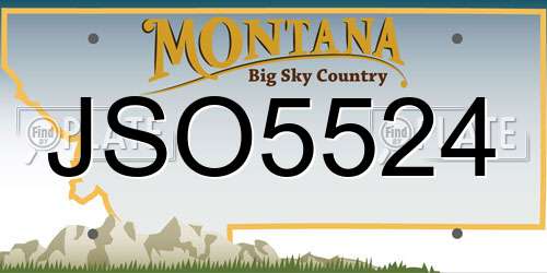 JSO5524 Montana License Plate