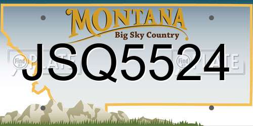 JSQ5524 Montana License Plate