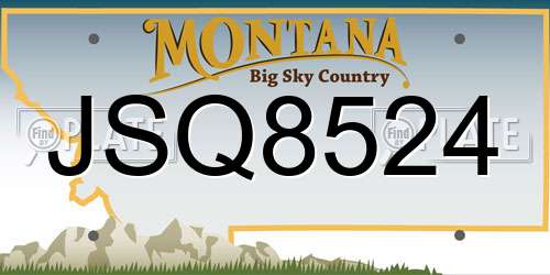 JSQ8524 Montana License Plate
