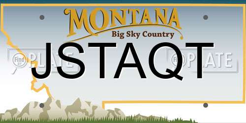 JSTAQT Montana License Plate
