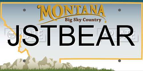 JSTBEAR Montana License Plate