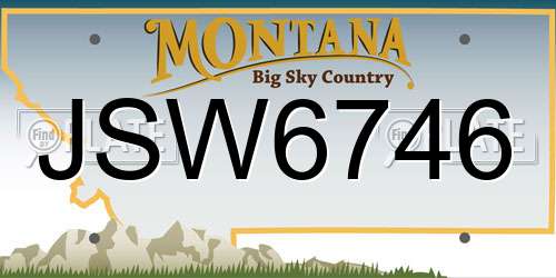 JSW6746 Montana License Plate