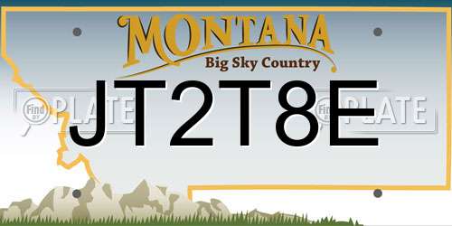 JT2T8E Montana License Plate