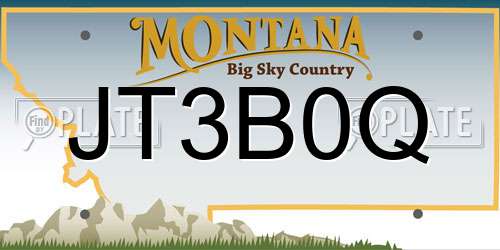 JT3B0Q Montana License Plate