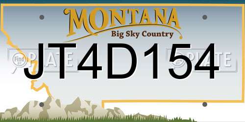 JT4D154 Montana License Plate