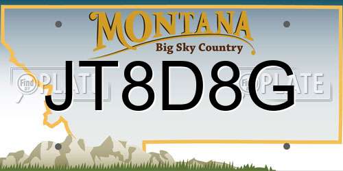 JT8D8G Montana License Plate
