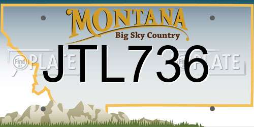 JTL736 Montana License Plate