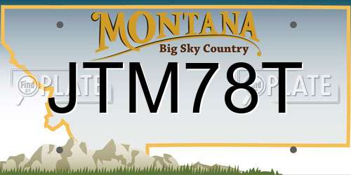 JTM78T Montana License Plate