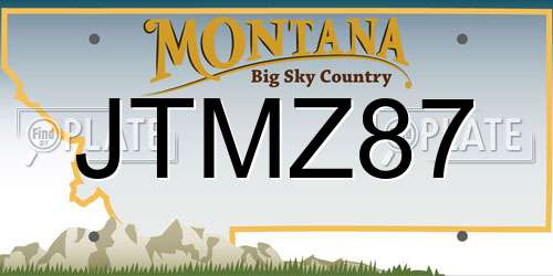 JTMZ87 Montana License Plate