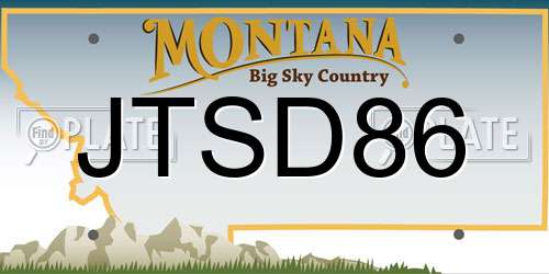 JTSD86 Montana License Plate