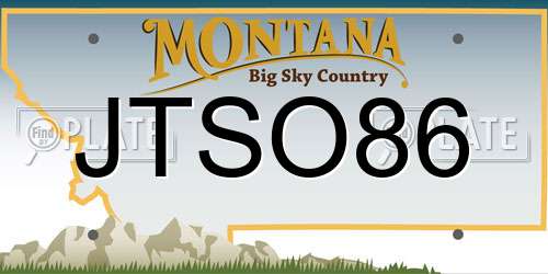 JTSO86 Montana License Plate