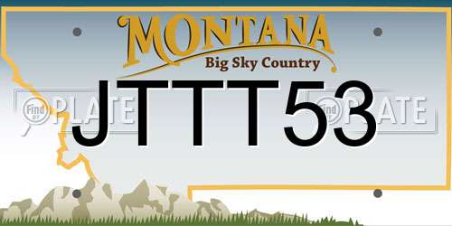 JTTT53 Montana License Plate