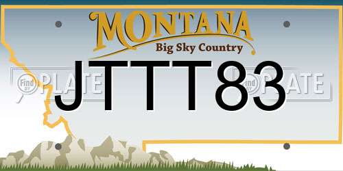 JTTT83 Montana License Plate