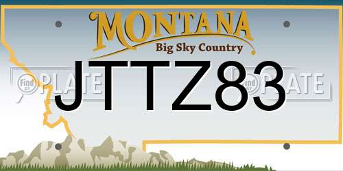 JTTZ83 Montana License Plate
