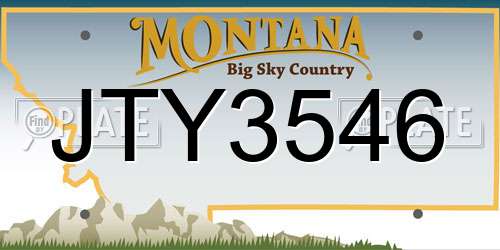 JTY3546 Montana License Plate