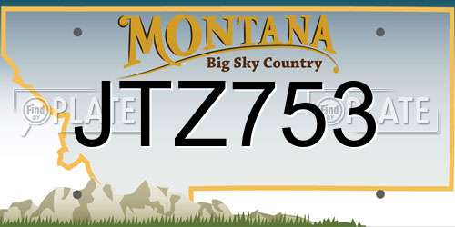 JTZ753 Montana License Plate