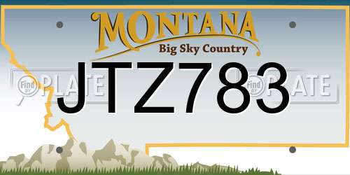 JTZ783 Montana License Plate