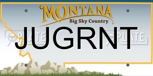 JUGRNT Montana License Plate