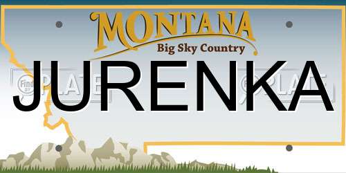 JURENKA Montana License Plate