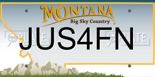 JUS4FN Montana License Plate