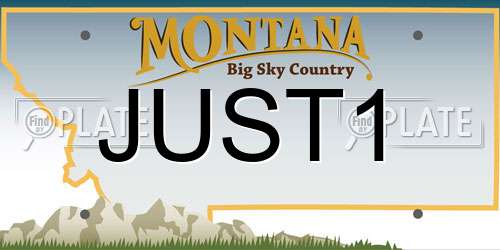 JUST1 Montana License Plate