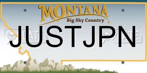 JUSTJPN Montana License Plate