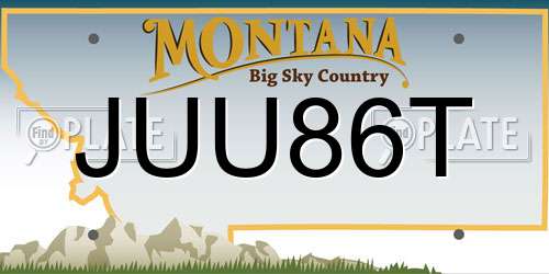 JUU86T Montana License Plate