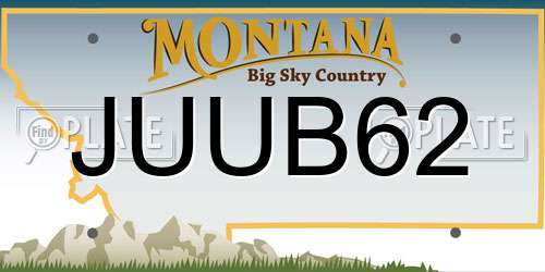 JUUB62 Montana License Plate