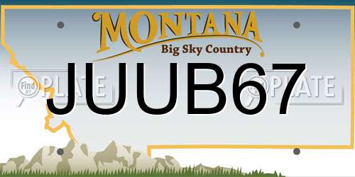 JUUB67 Montana License Plate