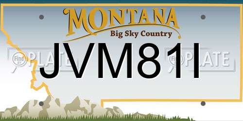 JVM81I Montana License Plate