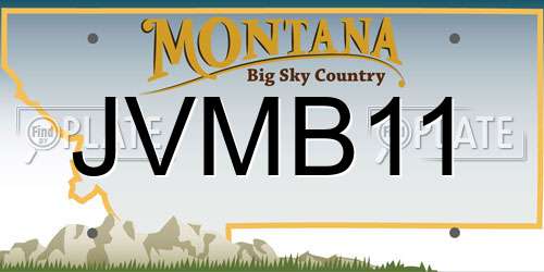 JVMB11 Montana License Plate