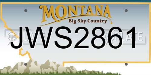 JWS2861 Montana License Plate