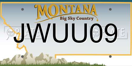 JWUU09 Montana License Plate