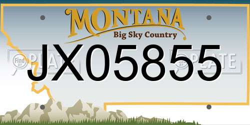 JX05855 Montana License Plate