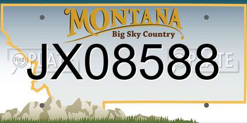 JX08588 Montana License Plate