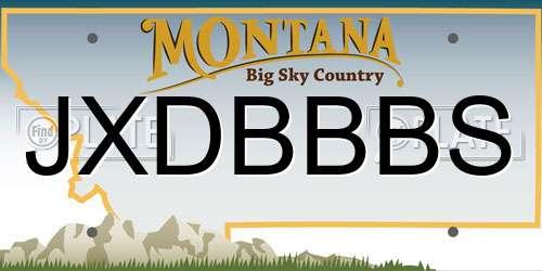 JXDBBBS Montana License Plate