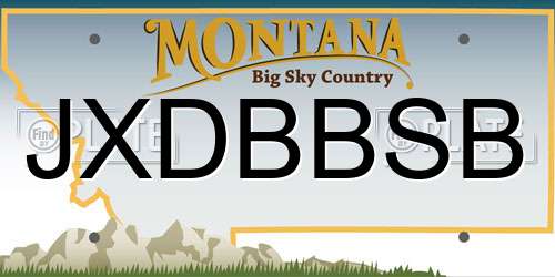 JXDBBSB Montana License Plate