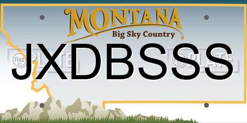 JXDBSSS Montana License Plate
