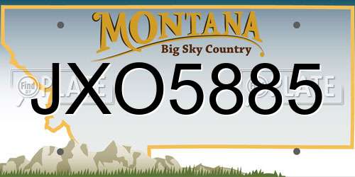 JXO5885 Montana License Plate