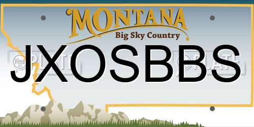 JXOSBBS Montana License Plate