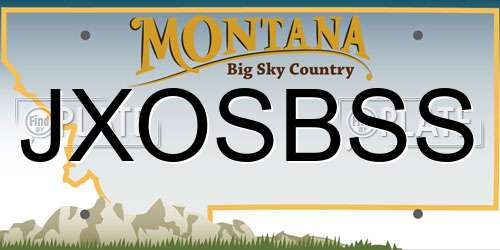 JXOSBSS Montana License Plate