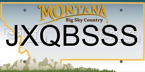 JXQBSSS Montana License Plate