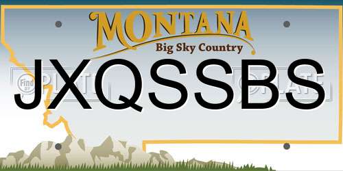 JXQSSBS Montana License Plate