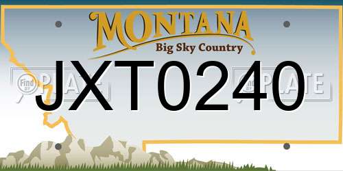 JXT0240 Montana License Plate