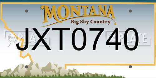 JXT0740 Montana License Plate