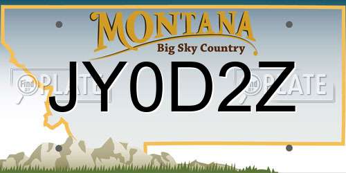 JY0D2Z Montana License Plate