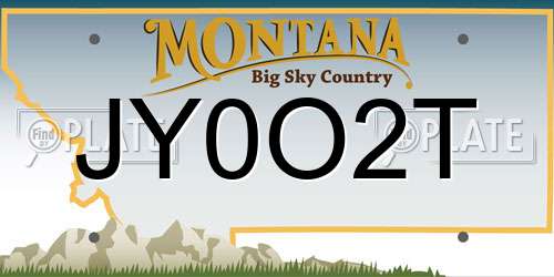 JY0O2T Montana License Plate