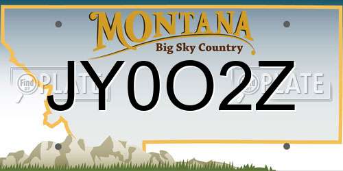 JY0O2Z Montana License Plate