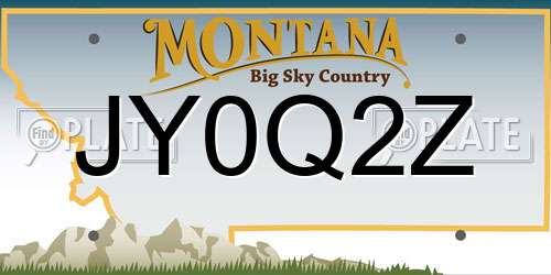JY0Q2Z Montana License Plate